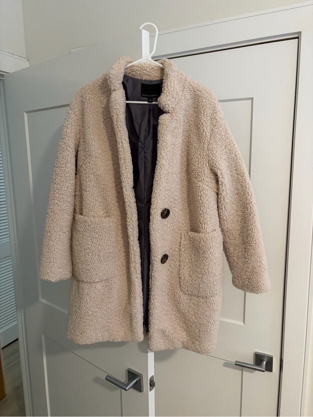 Banana Republic Cream Teddy Sherpa Coat